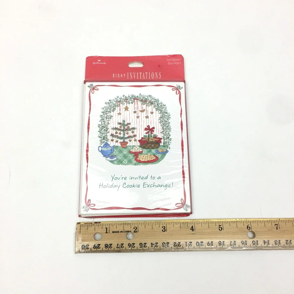 8 Vtg Hallmark Christmas Holiday Cookie Exchange‎ Party Event Invitation Sealed